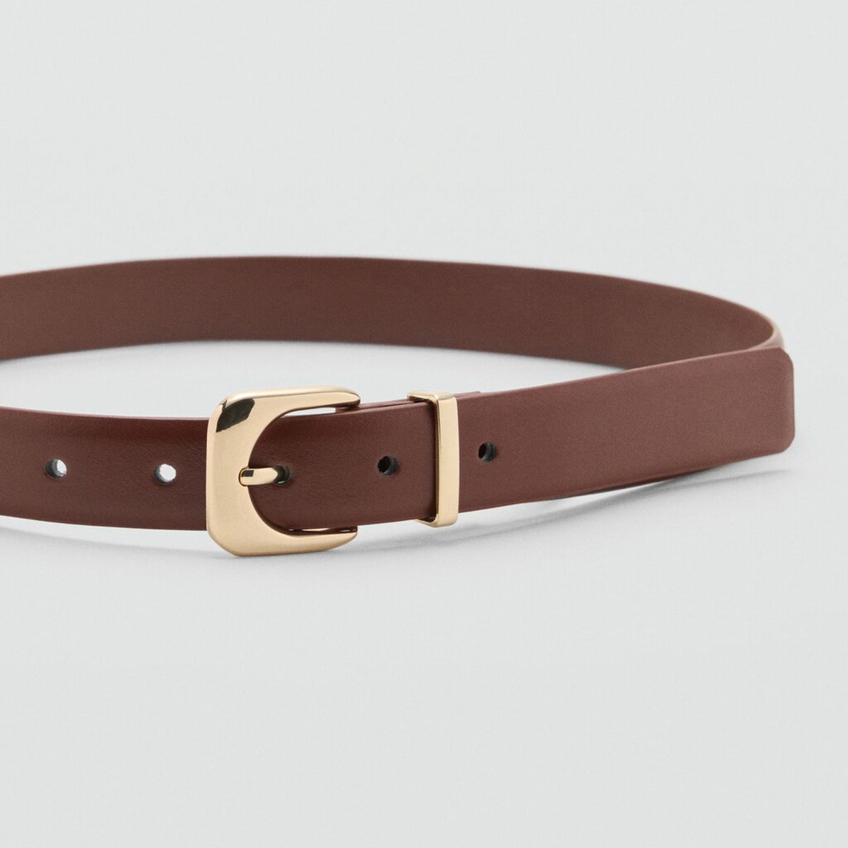 MANGO - Cinturón Efecto Piel Hebilla Mujer Mango