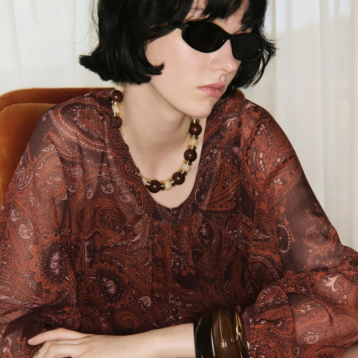 MANGO - Collar Bolas Combinado Mujer Mango