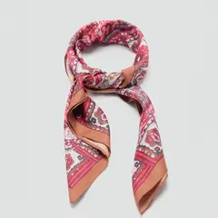 MANGO - Pañuelo Satinado Estampado Mujer