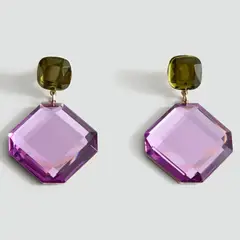 MANGO - Aros Colgantes Bicolor Mujer