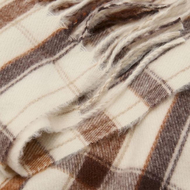 MANGO - Bufanda Cuadros Terminaciones Flecos Mujer Mango