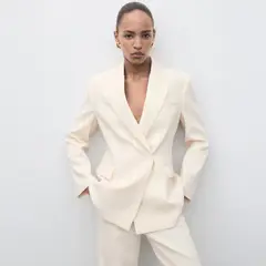 MANGO - Blazer Traje Cruzada Mujer