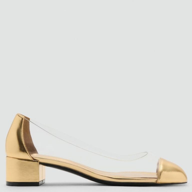 MANGO Zapato Casual Mujer Dorado