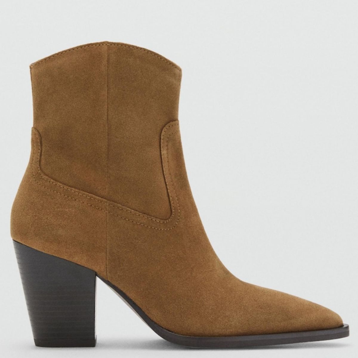 MANGO - Botín Mujer Cuero Café Mango