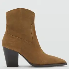 MANGO - Botín Mujer Cuero Café