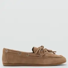 MANGO - Ballerina Mujer Cuero Beige