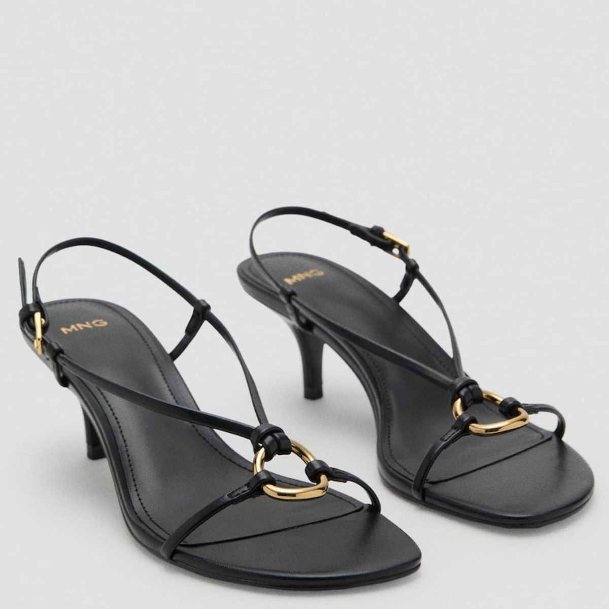 MANGO - Sandalias Mujer Negro Mango