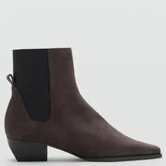 MANGO - Botín Mujer Cuero Gris