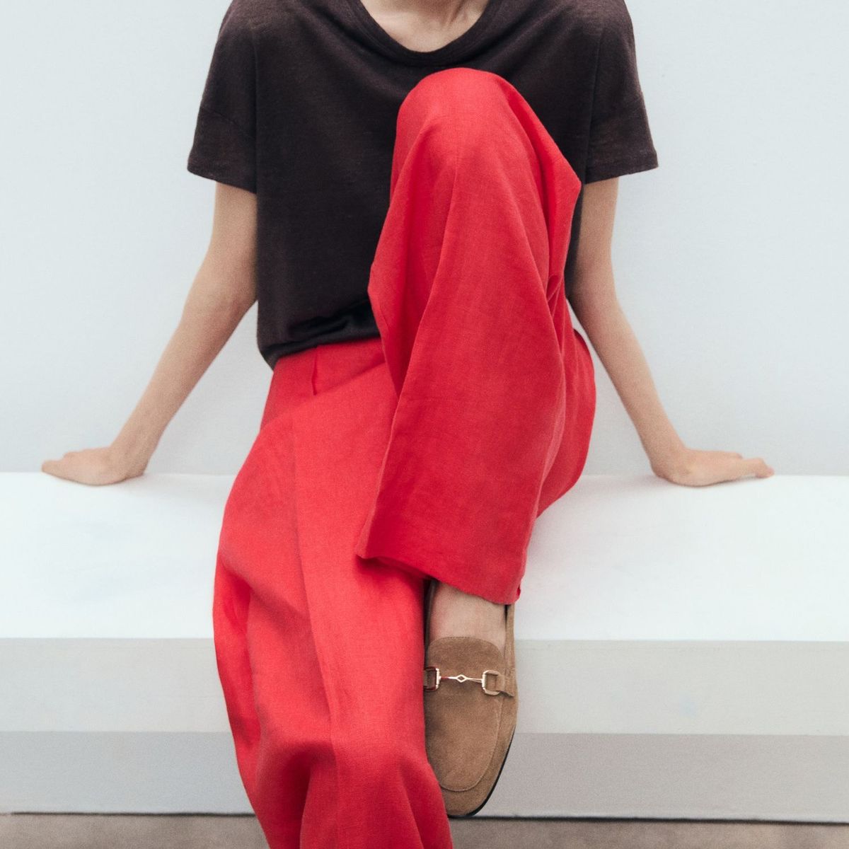 MANGO - Mocasín Mujer Cuero Café Mango