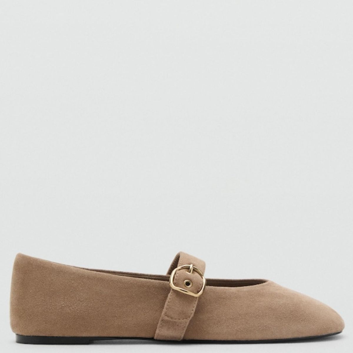 MANGO - Ballerina Mujer Cuero Beige Mango