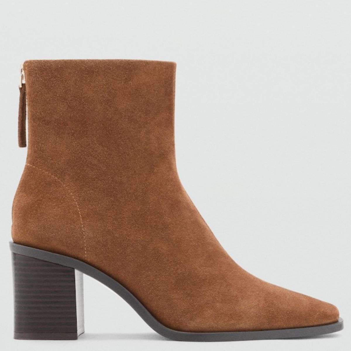 MANGO - Botín Mujer Cuero Beige Mango