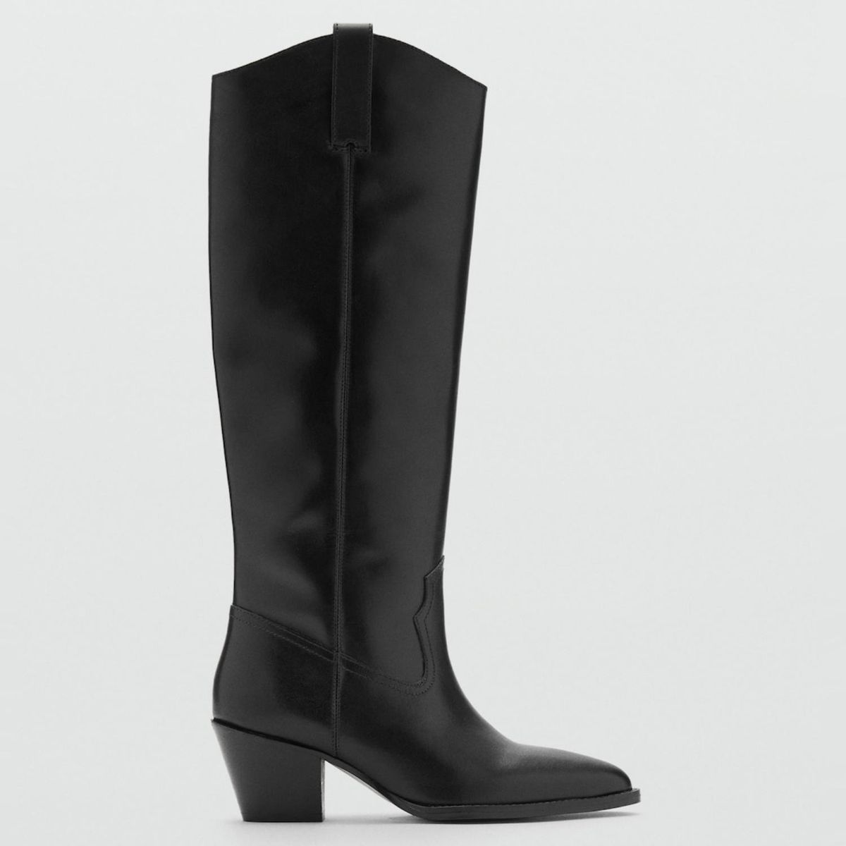 MANGO - Botas Mujer Cuero Negro Mango