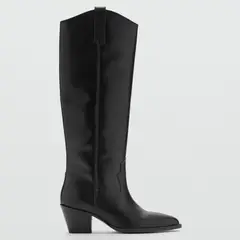 MANGO - Botas Mujer Cuero Negro