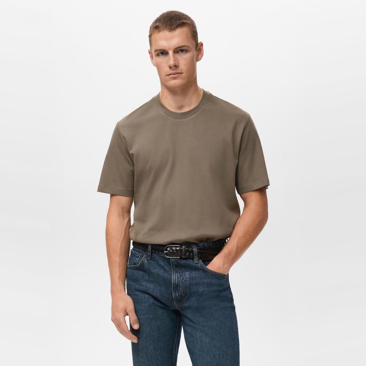 MANGO MAN - Polera Medium Weight Regular Fit Hombre Mango Man