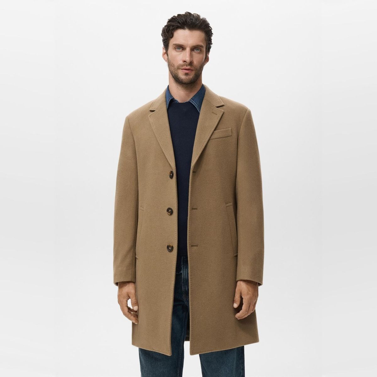 MANGO MAN - Abrigo Largo Lana Hombre Mango Man