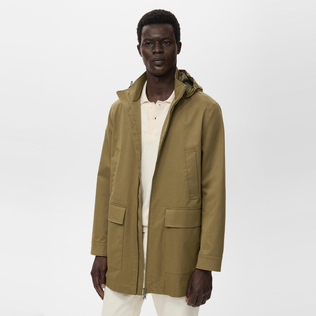 MANGO MAN - Parka Capucha Water Repellent Hombre Mango Man