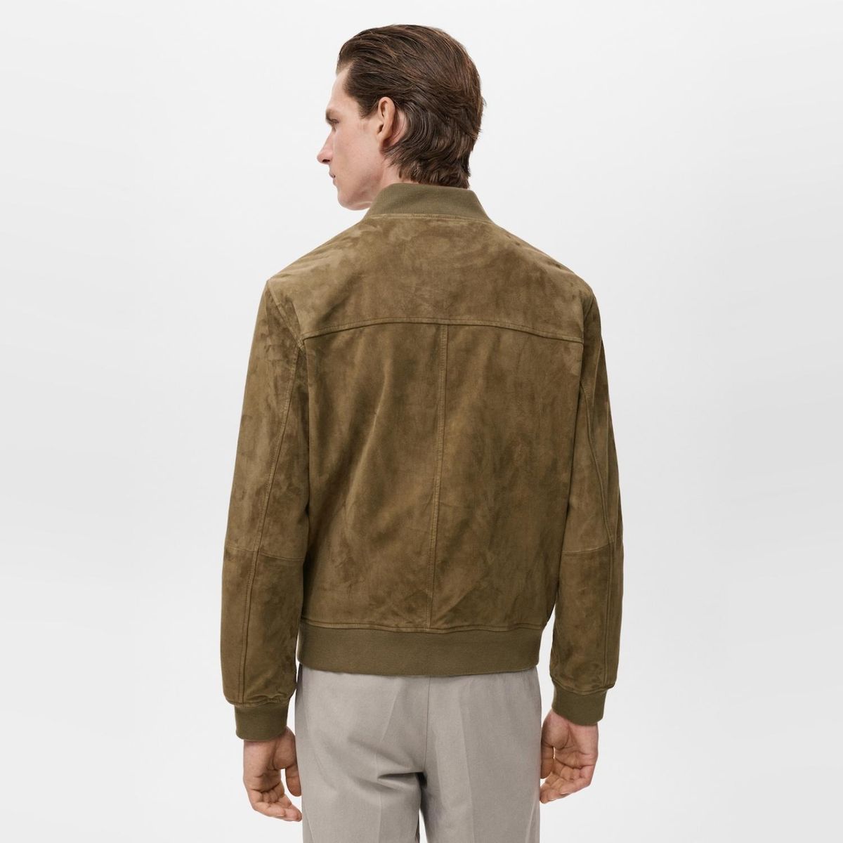 MANGO MAN - Cazadora Bomber Piel Ante Hombre Mango Man
