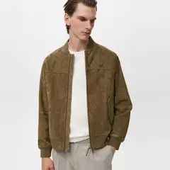MANGO MAN - Cazadora Bomber Piel Ante Hombre