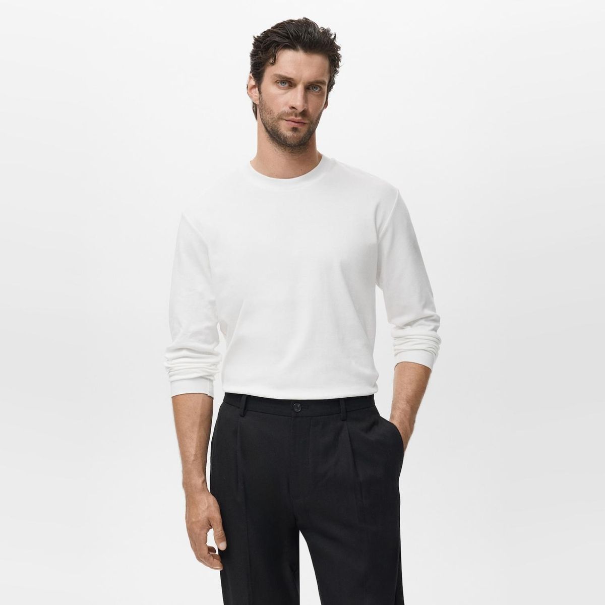 MANGO MAN - Polera Manga Larga Regular Fit Hombre Mango Man