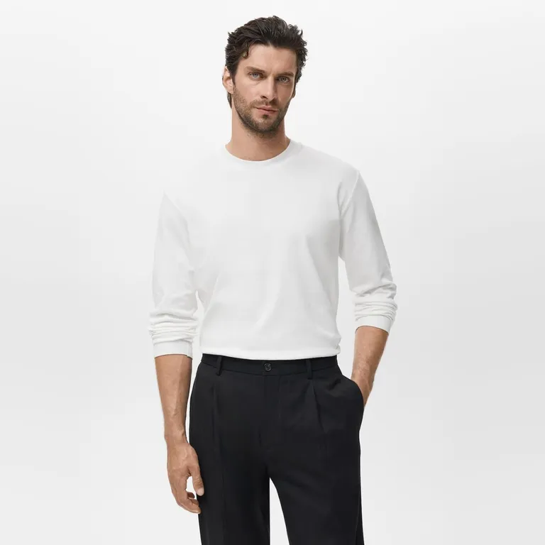 MANGO MAN Polera Manga Larga Regular Fit Hombre