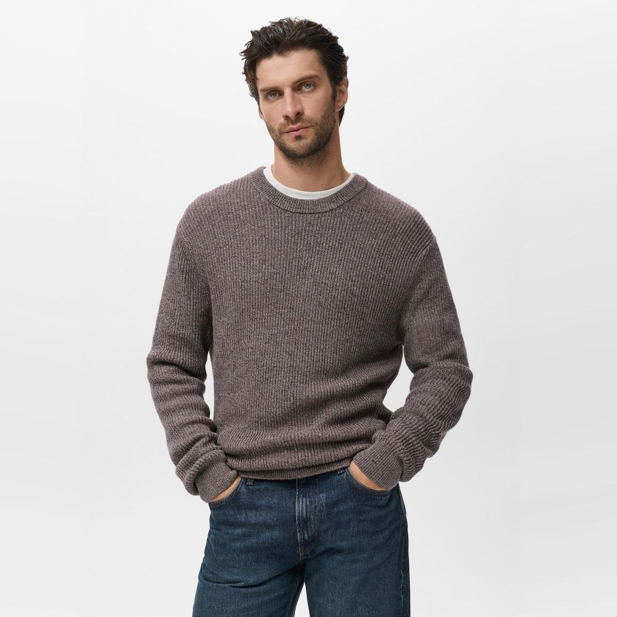 MANGO MAN - Sweater Jaspeado 100% Algodón Hombre Mango Man
