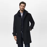 Abrigo Lana Cuello Chimenea Hombre