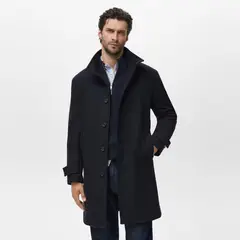 MANGO MAN - Abrigo Lana Cuello Chimenea Hombre