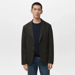 MANGO MAN - Americana Slim Fit Micro Cuadro Hombre