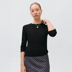 MANGO TEEN - Polera Punto Manga Larga Mujer