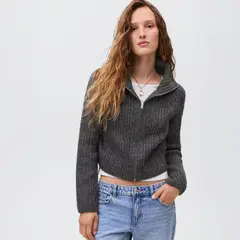 MANGO TEEN - Cárdigan Punto Cremallera Mujer