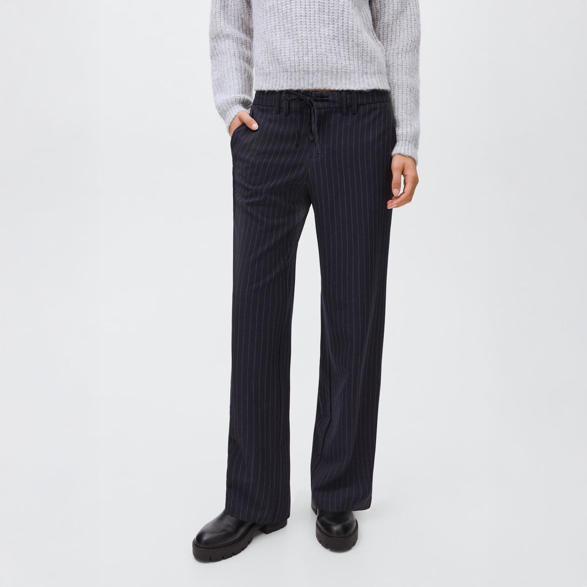 MANGO TEEN - Pantalón Rayas Traje Mujer Mango Teen