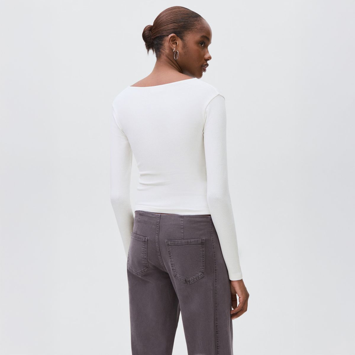 MANGO TEEN - Polera Algodón Fruncido Mujer Mango Teen