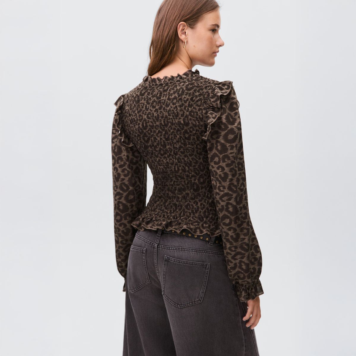 MANGO TEEN - Blusa Fluida Leopardo Mujer Mango Teen
