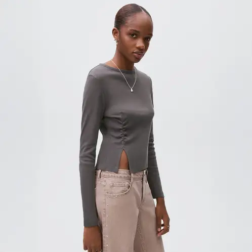 MANGO TEEN - Polera Algodón Fruncido Mujer