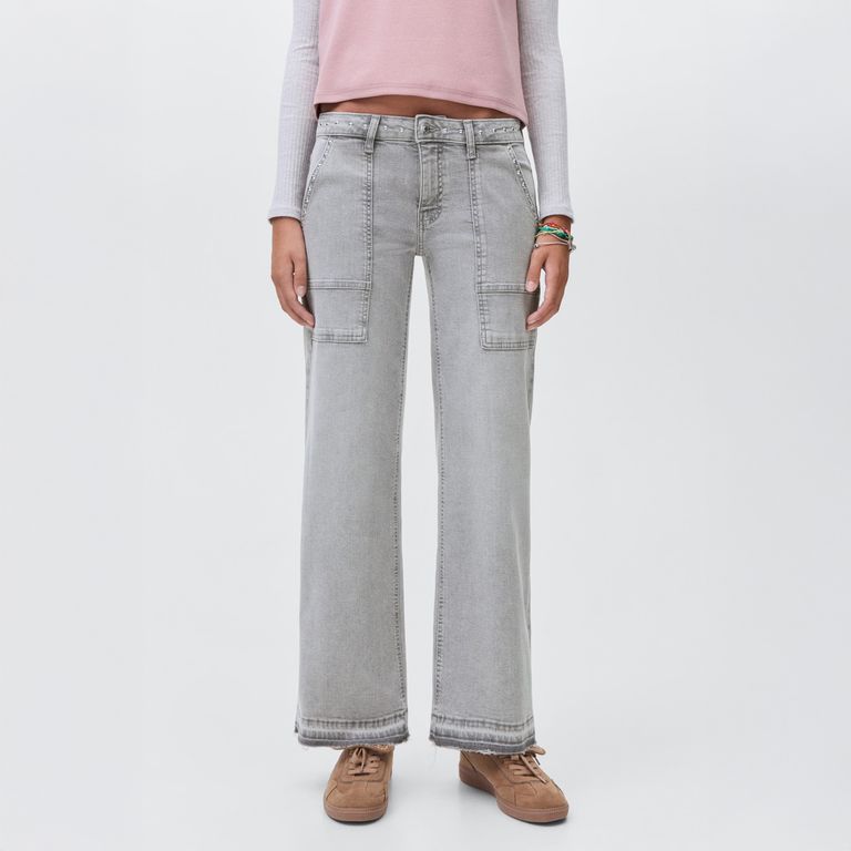 MANGO TEEN Jeans Culotte Tachuelas Mujer