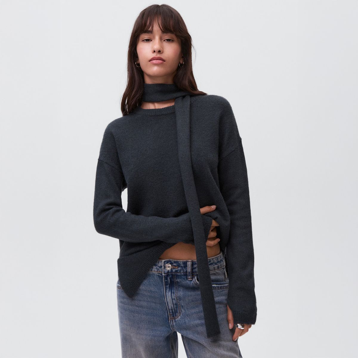 MANGO TEEN - Sweater Punto Asimétrico Mujer Mango Teen