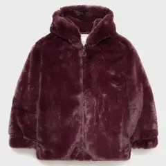 MANGO KIDS - Abrigo Pelo Capucha Niña Mango