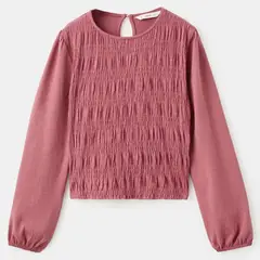 MANGO KIDS - Polera Fruncida Manga Larga Niña Mango