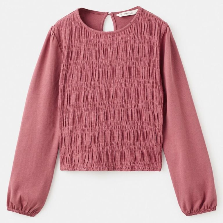 Polera Fruncida Manga Larga Niña Mango