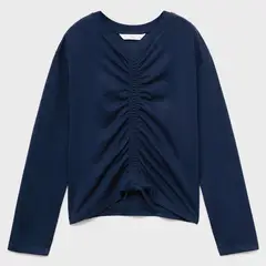 MANGO KIDS - Polera Algodón Fruncido Niña