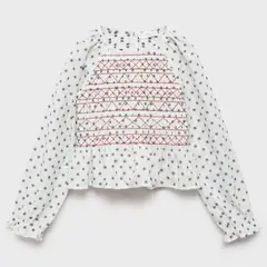 MANGO KIDS - Blusa Estampada Bordada Niña