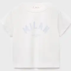 MANGO KIDS - Polera Estampada Manga Corta Niña