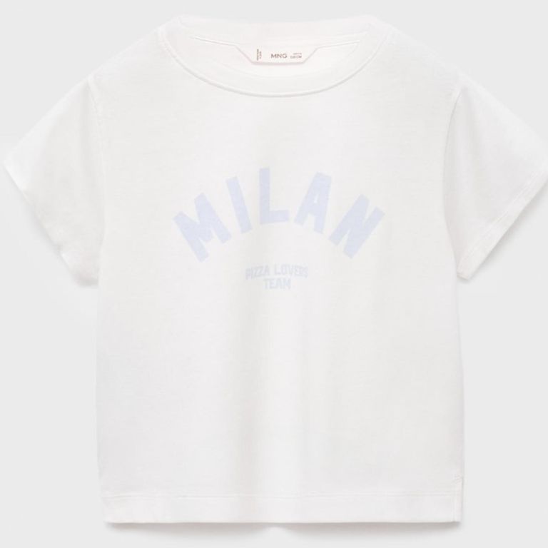 MANGO KIDS Polera Estampada Manga Corta Niña