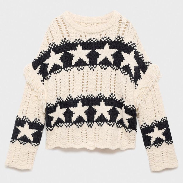 MANGO KIDS Sweater Punto Estrellas Niña