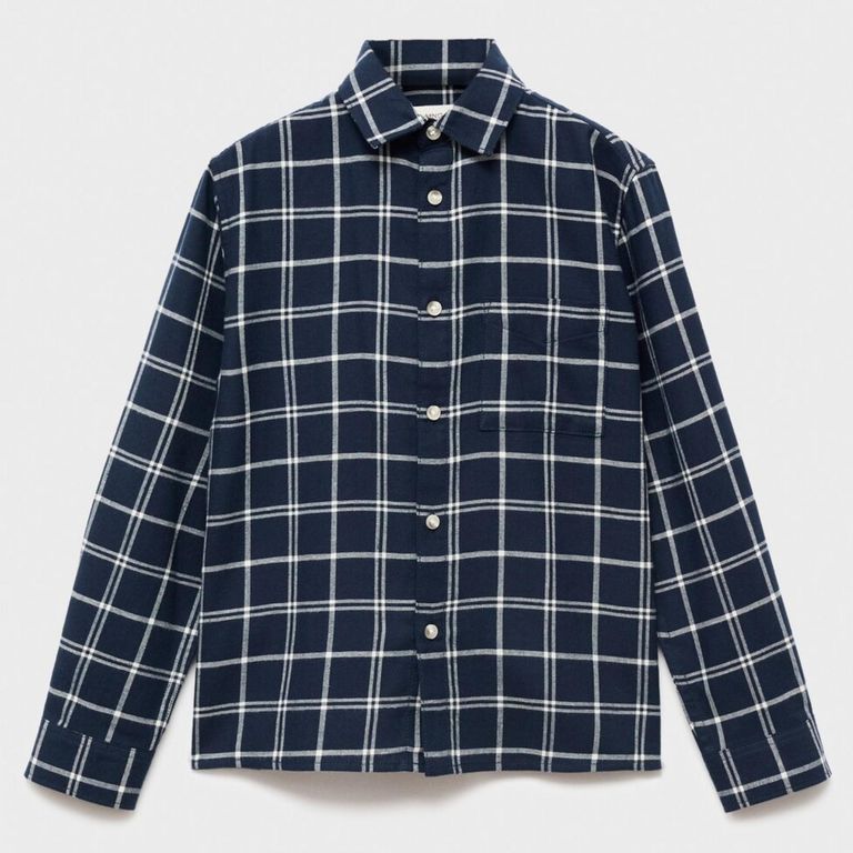 MANGO KIDS Camisa Cuadros Algodón Niño