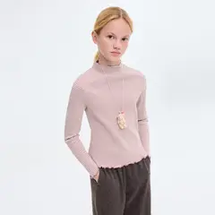 MANGO KIDS - Polera Rayas Bajo Festoneado Niña