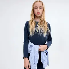 MANGO KIDS - Polera Bordado Abalorios Niña