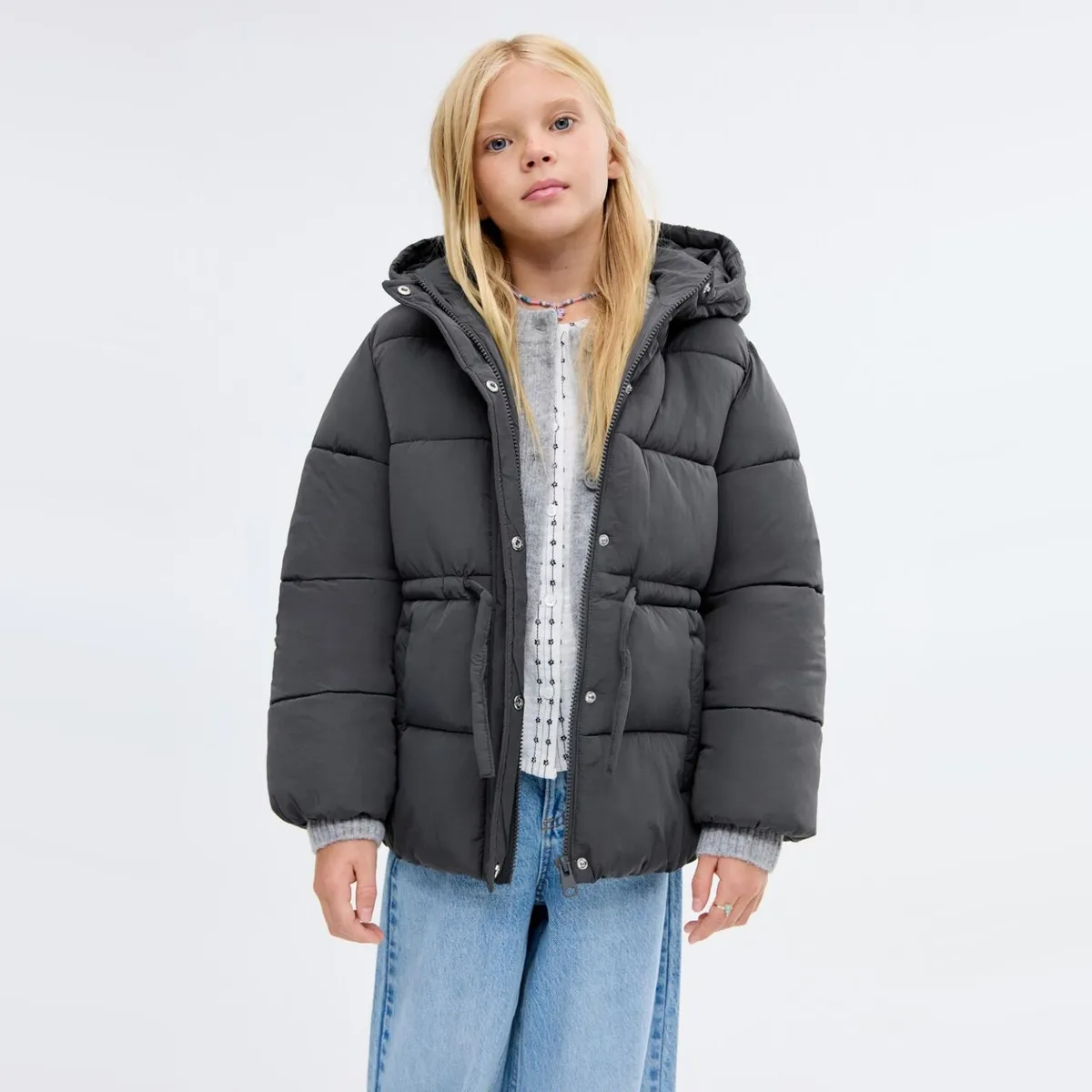 MANGO KIDS - Parka Capucha Lazo Niña Mango Kids
