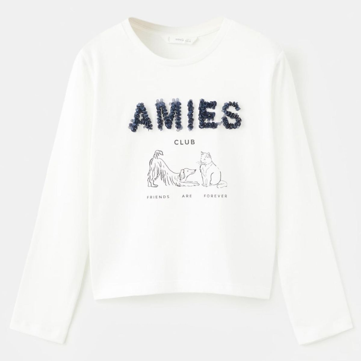 MANGO KIDS - Polera Manga Larga Estampada Niña Mango Kids