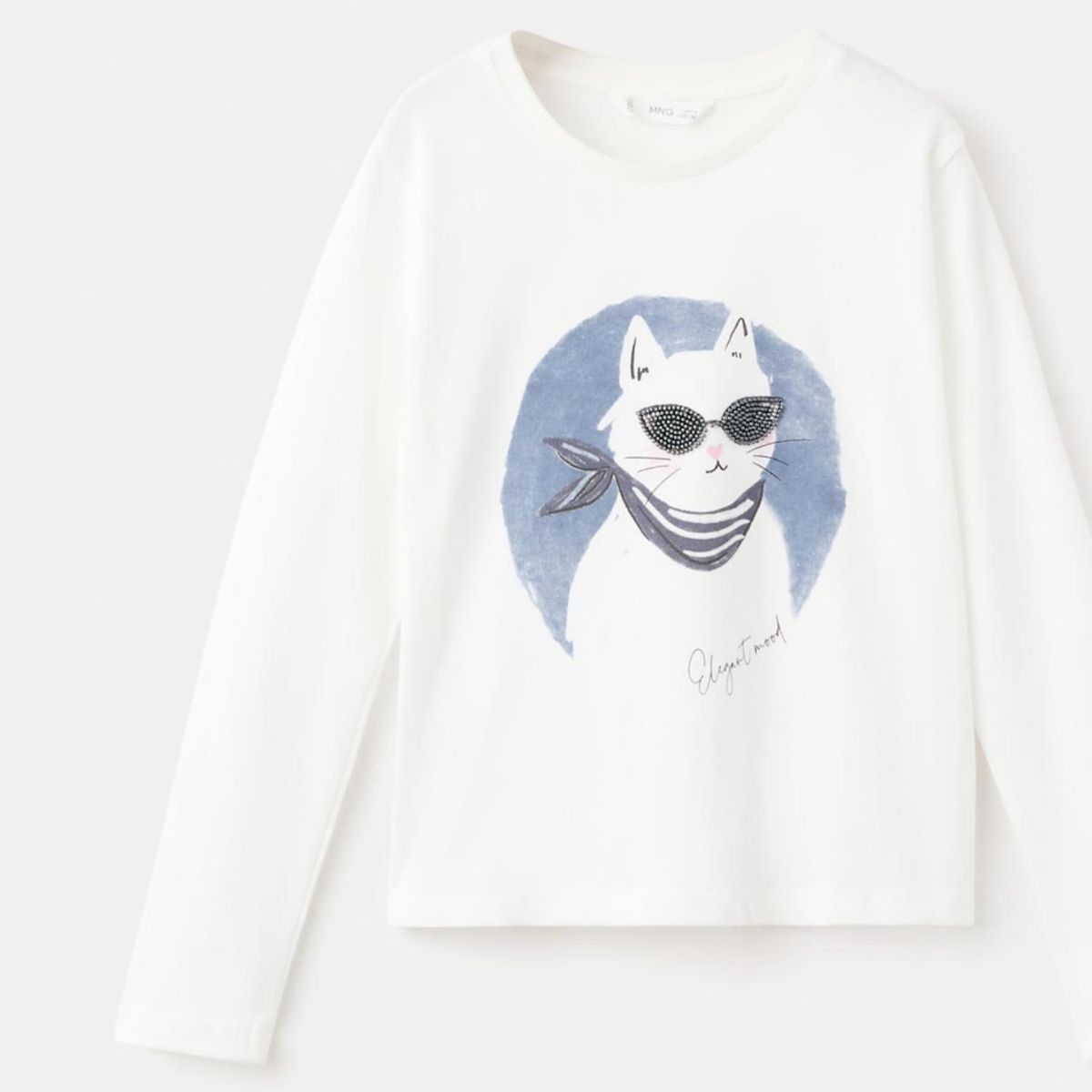 MANGO KIDS - Polera Manga Larga Estampada Niña Mango Kids